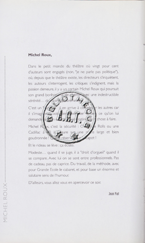 Les programmes de Théatre de l\
